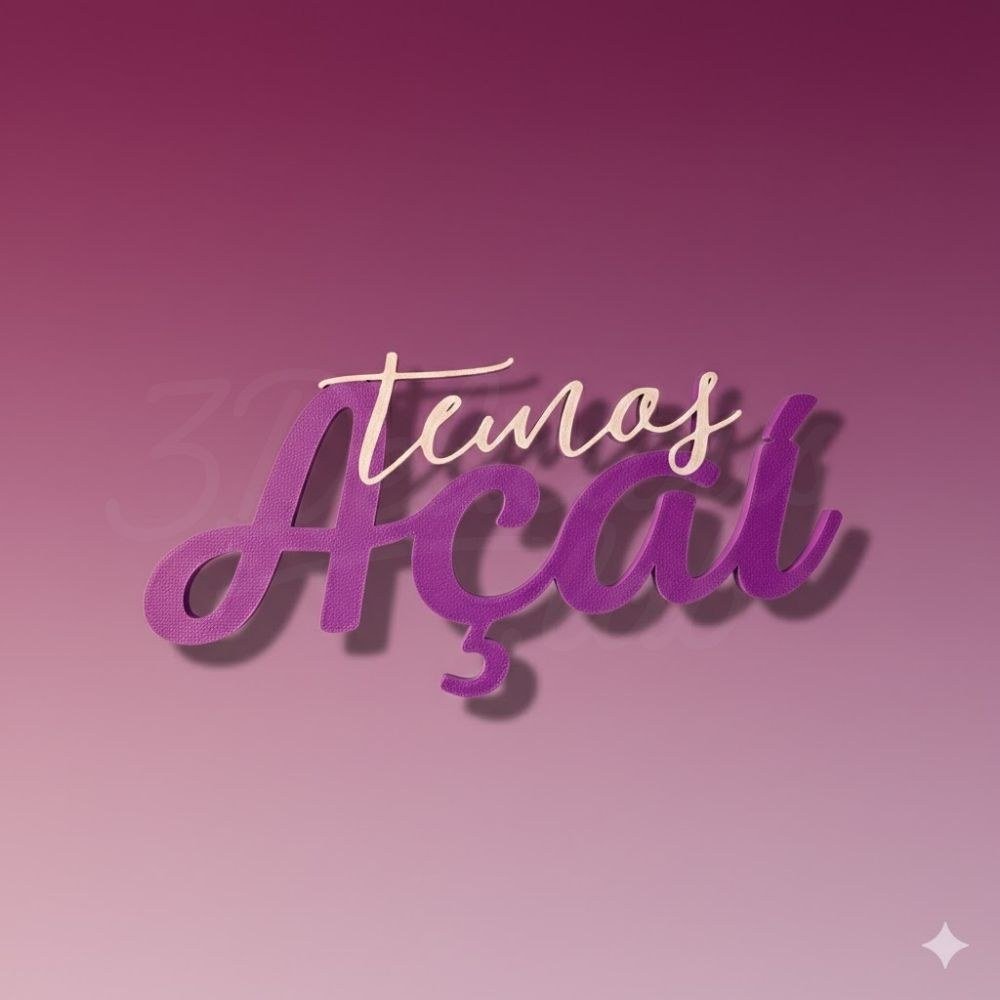 Mini letreiro “Temos Açaí”