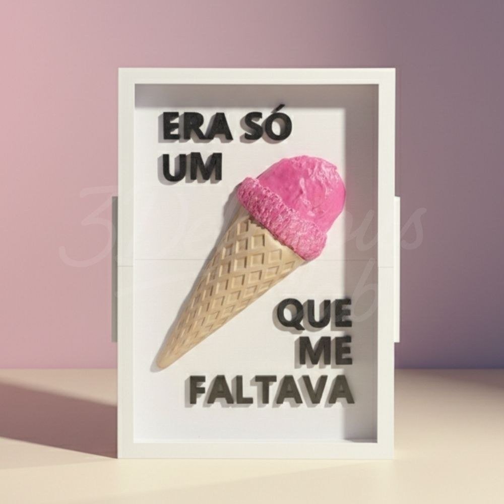Quadro de parede “Era só um sorvete que me faltava”