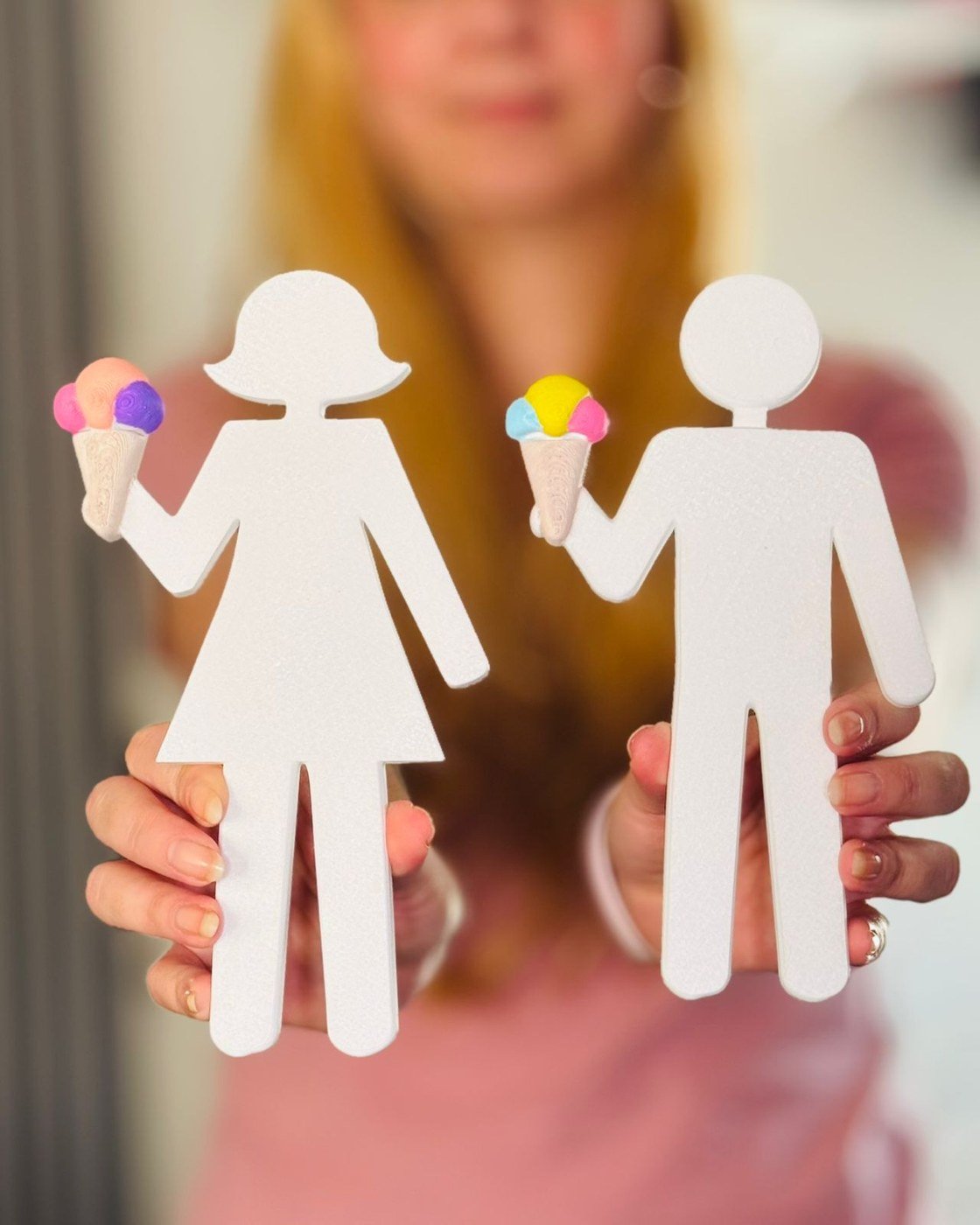 Sinalização de banheiro com sorvetinhos – Masculino e feminino — foto 2